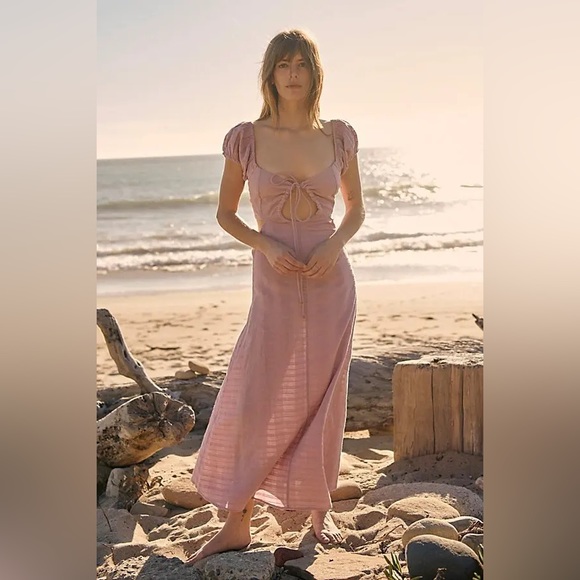 Free People Dresses & Skirts - NWT Free People Endless Summer Light Purple Cotton Extra Dose Midi Dress Size XL